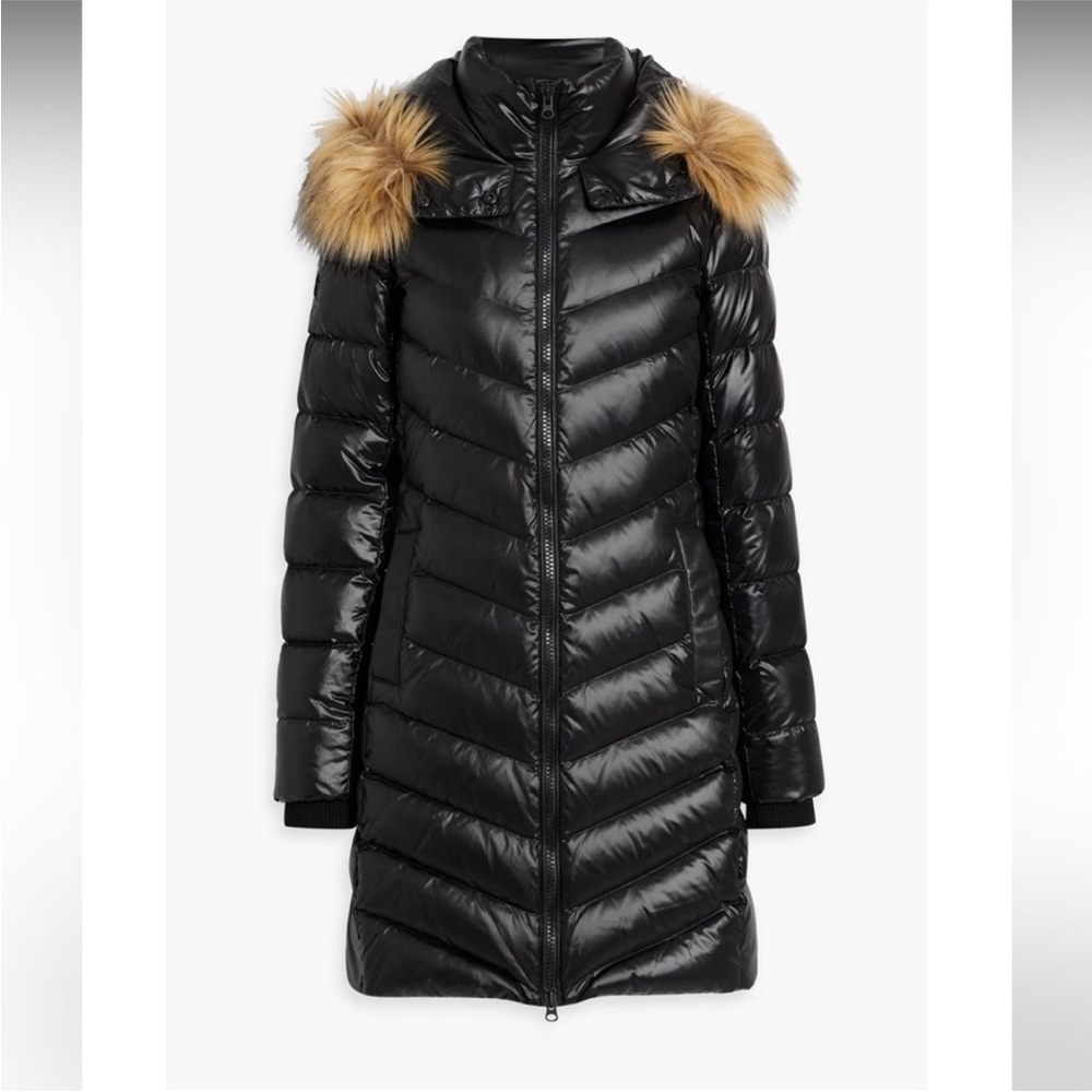 RUDSAK Black Puffer Coat with Faux Fur Hood